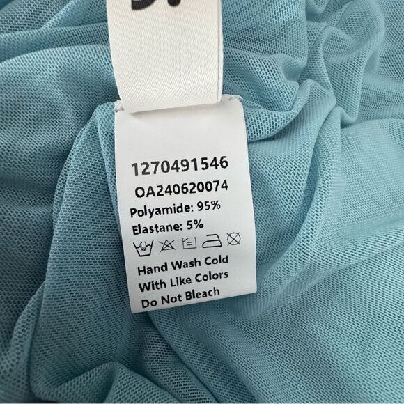 Commense Blue Strapless Dress Bodycon Floral Party Prom SZ L NEW - Picture 11 of 13